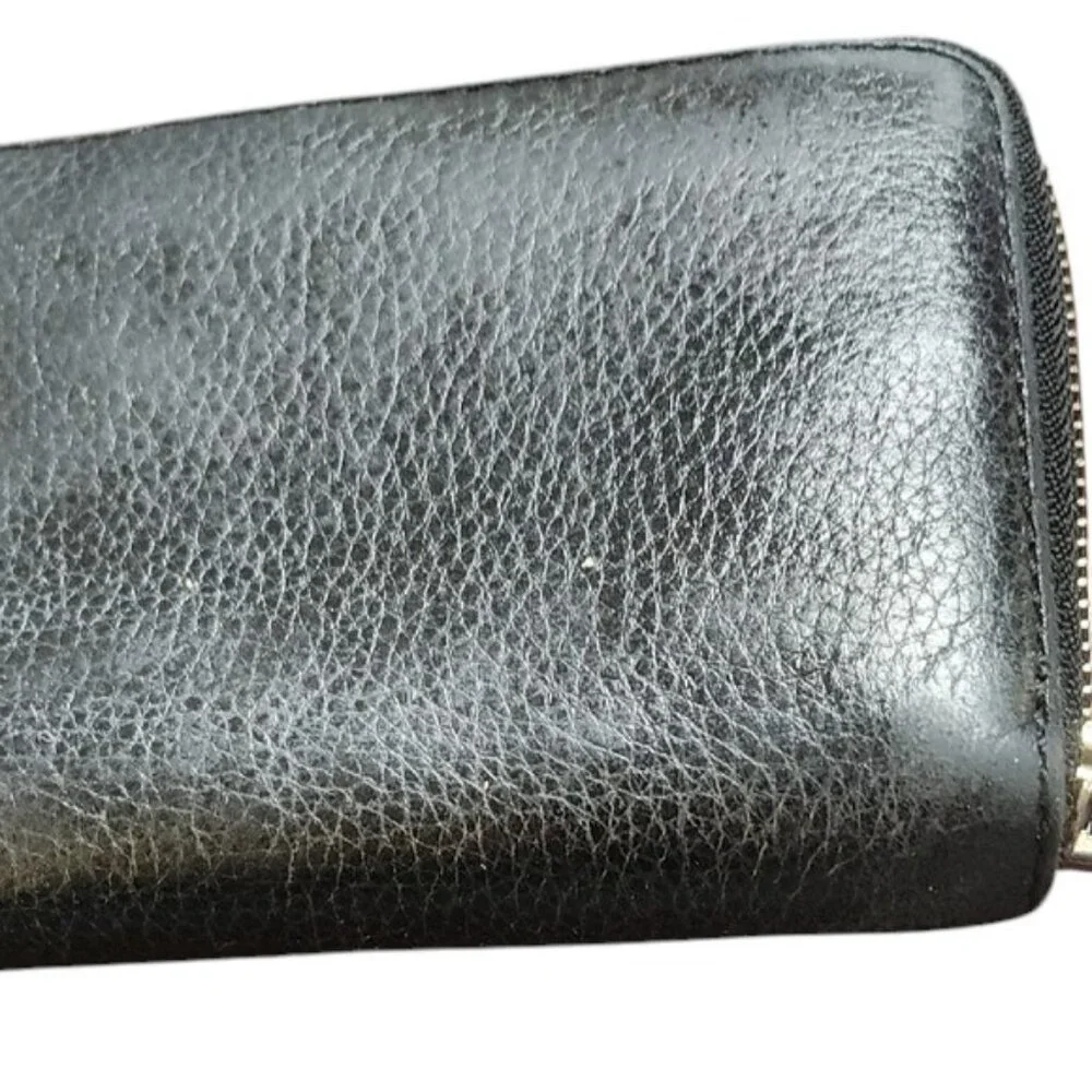 Michael Kors Black Soft Leather Zip-Around Wallet - Used